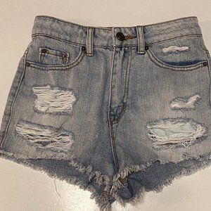UO's Distressed Jean Shorts